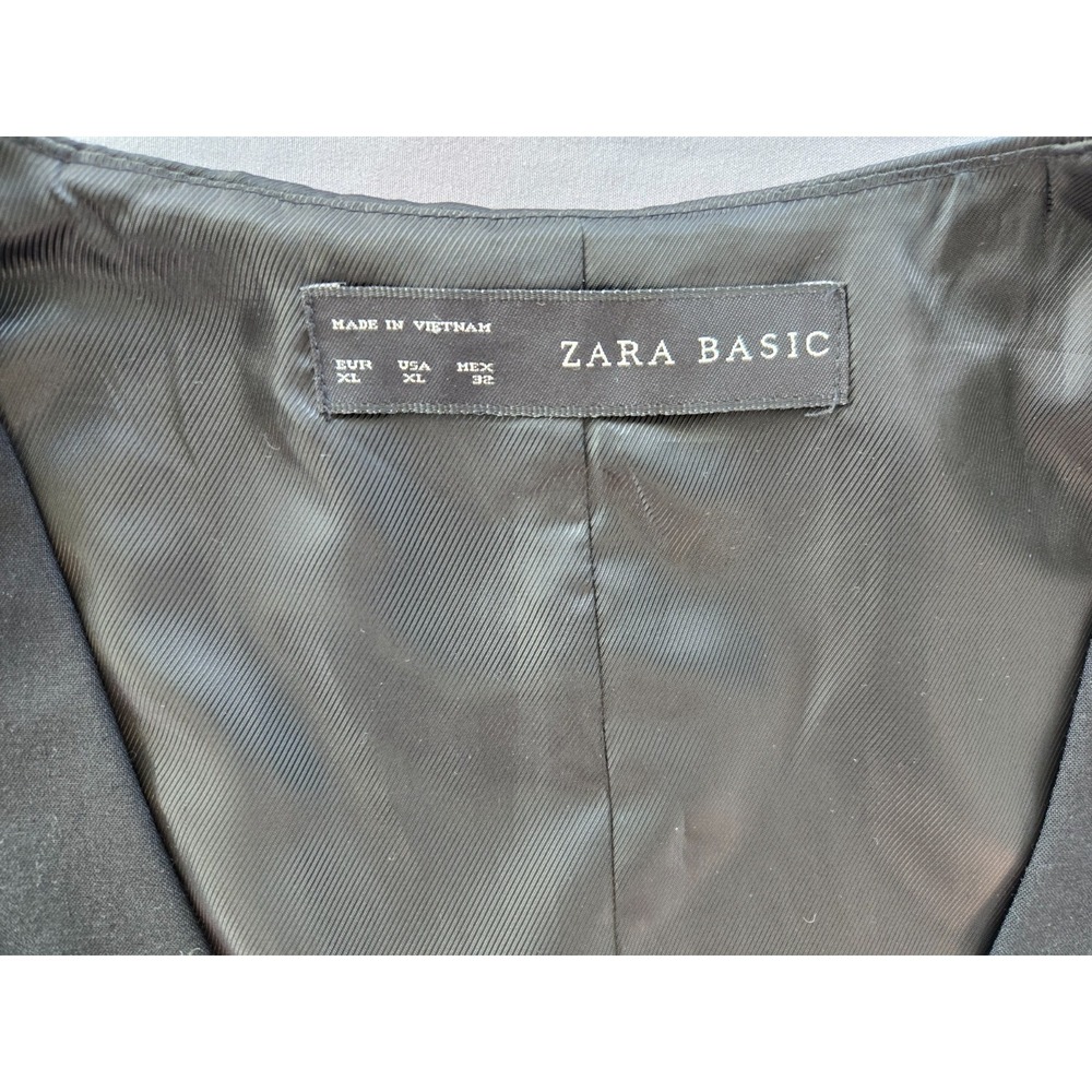 Zara Suit Vest Classic Black Label V neck Wool W's Sz XL Minimalist Quiet Lux - Picture 10 of 13